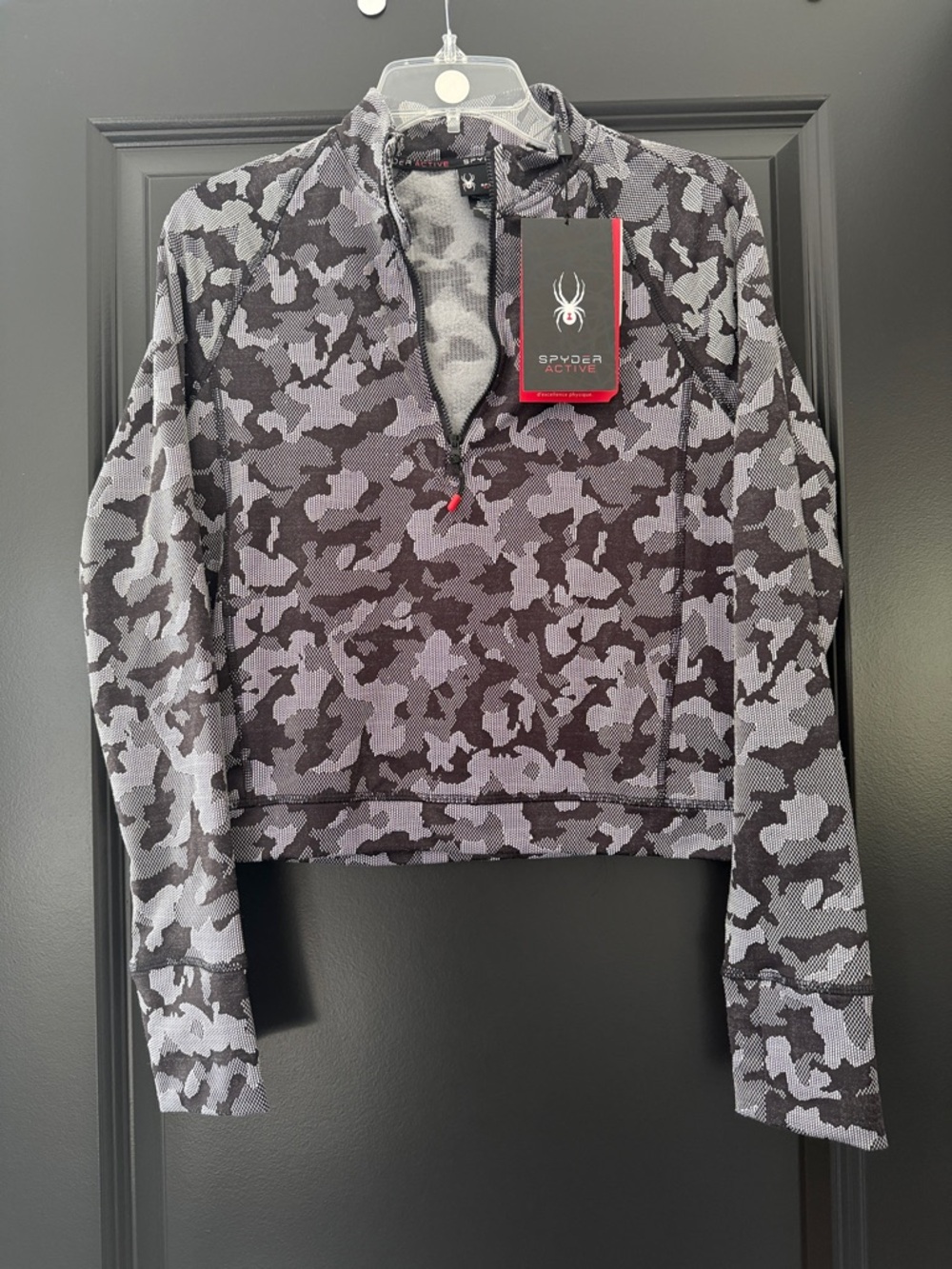 Spyder Gray & Black Camouflage Half-Zip Pullover